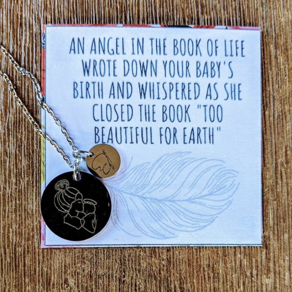Miscarriage remembrance necklace. Baby loss jewelry